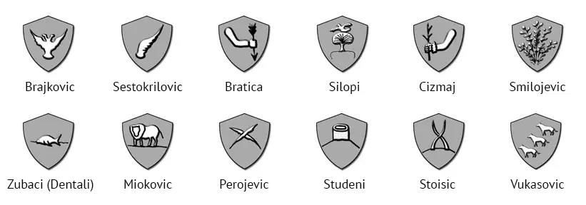 Гербы знатных семей Пераста