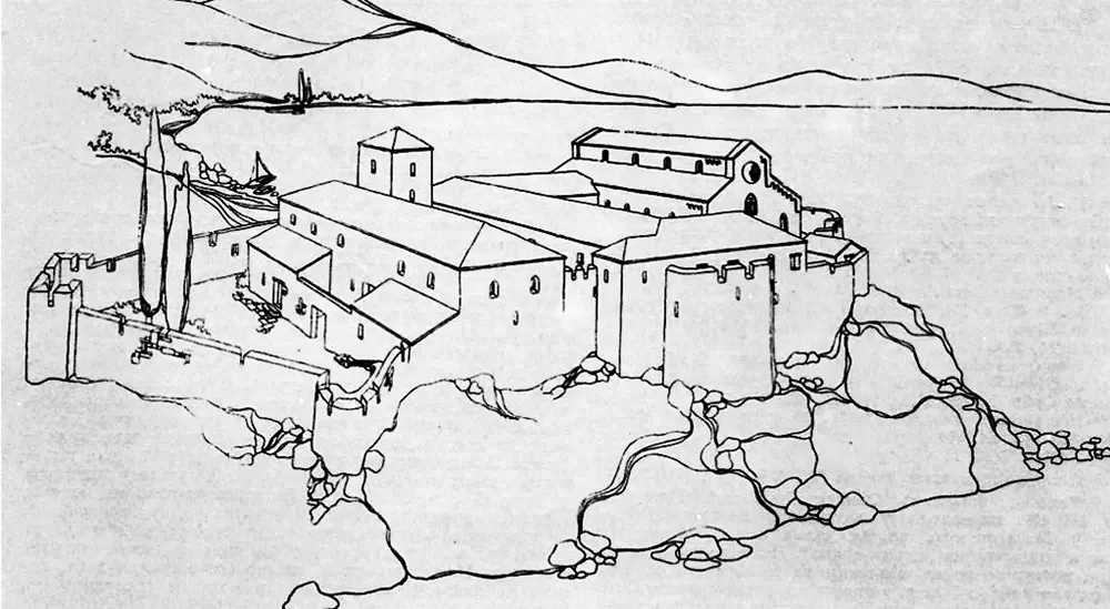 Реконструкция вида аббатства в прошлом